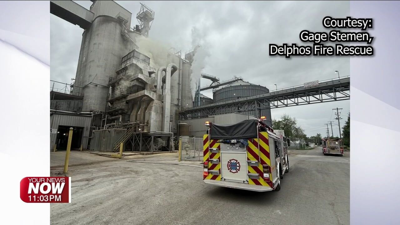 Delphos firefighters battle grain dryer blaze at Bunge Ag